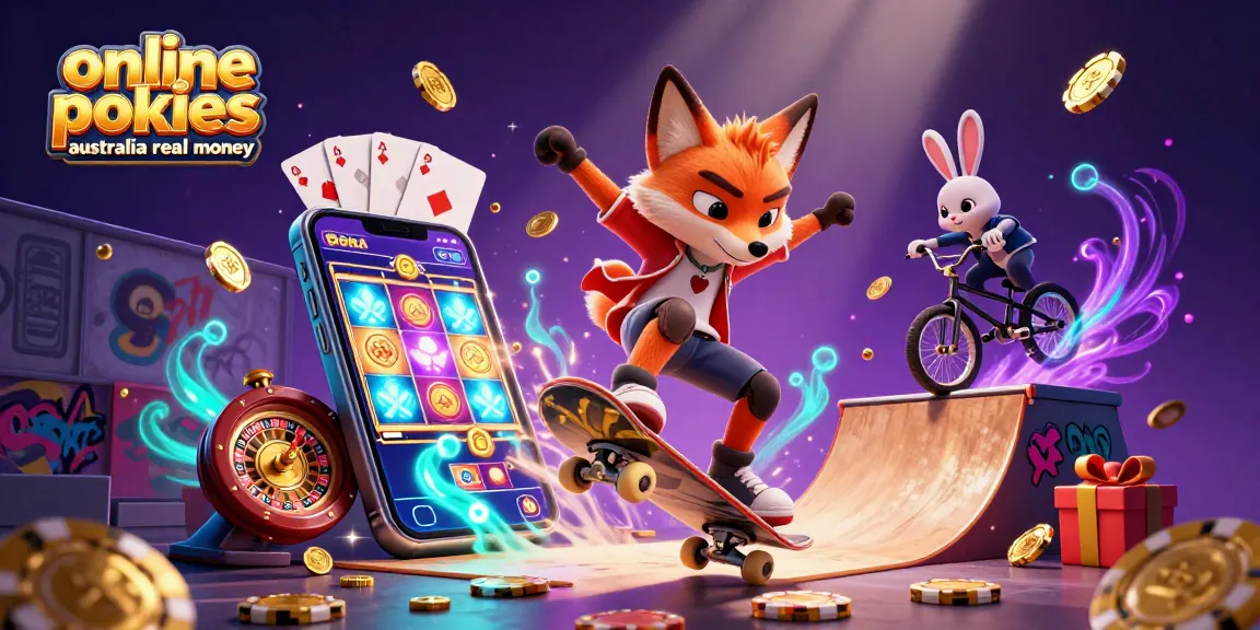 Experience the thrill of online pokies Australia real money with vibrant 3D characters and exciting game elements.